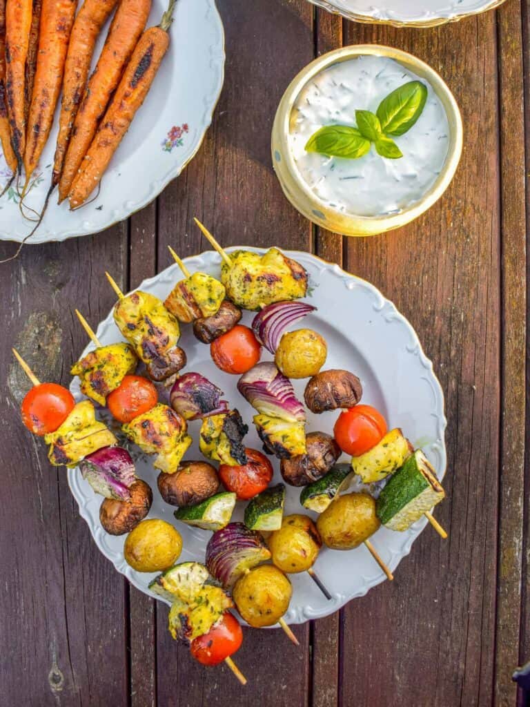 Grillspyd med nye kartofler