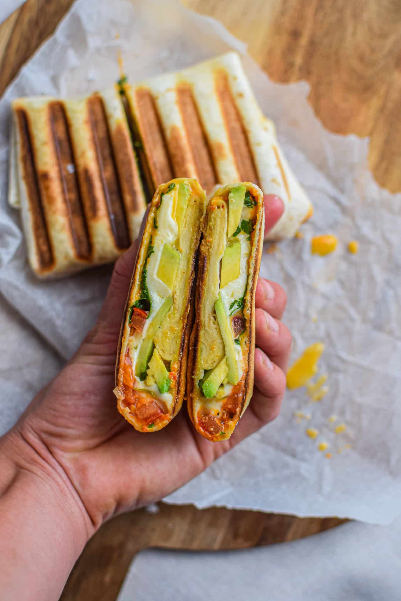 avocado pesto wrap