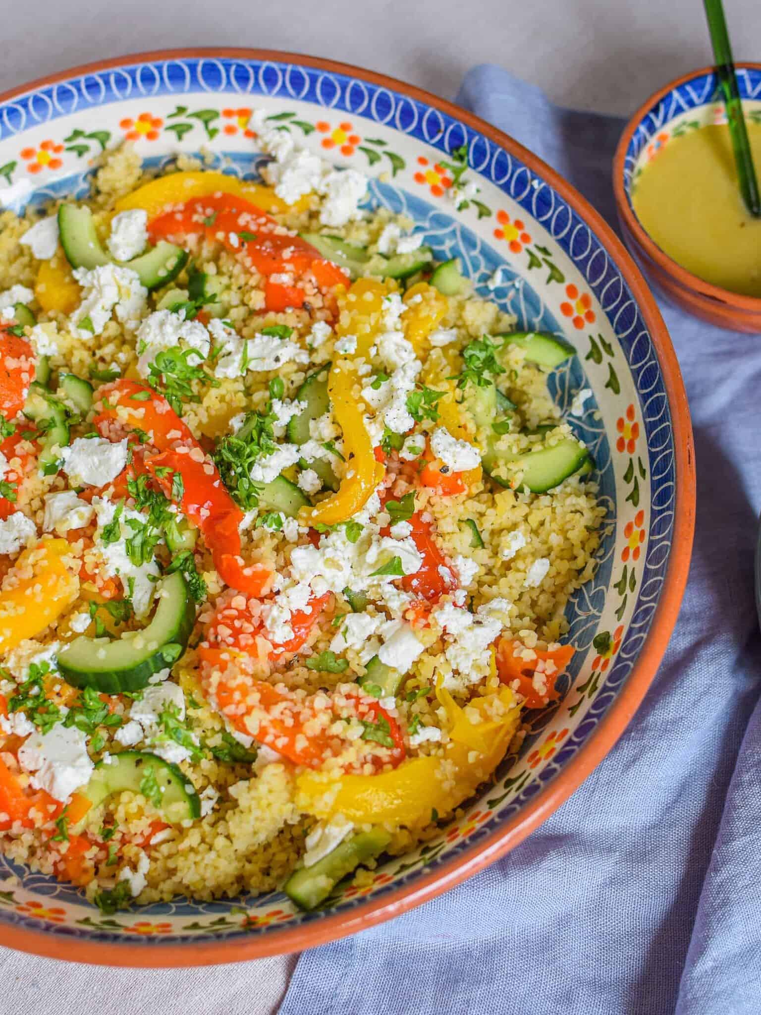 bulgursalat med bagte peberfrugter